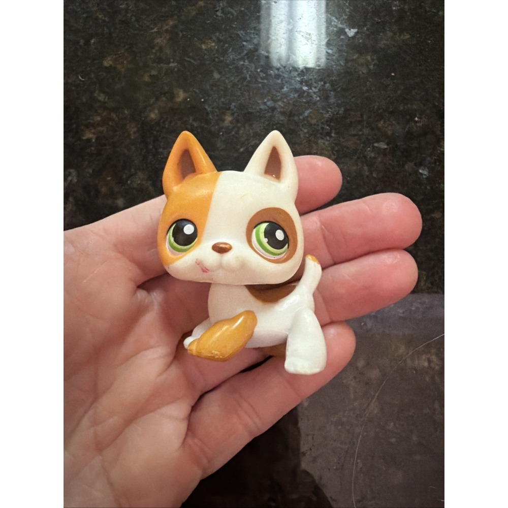 Littlest Pet Shop German Shepherd Dog #127 White/Brown/Tan LPS